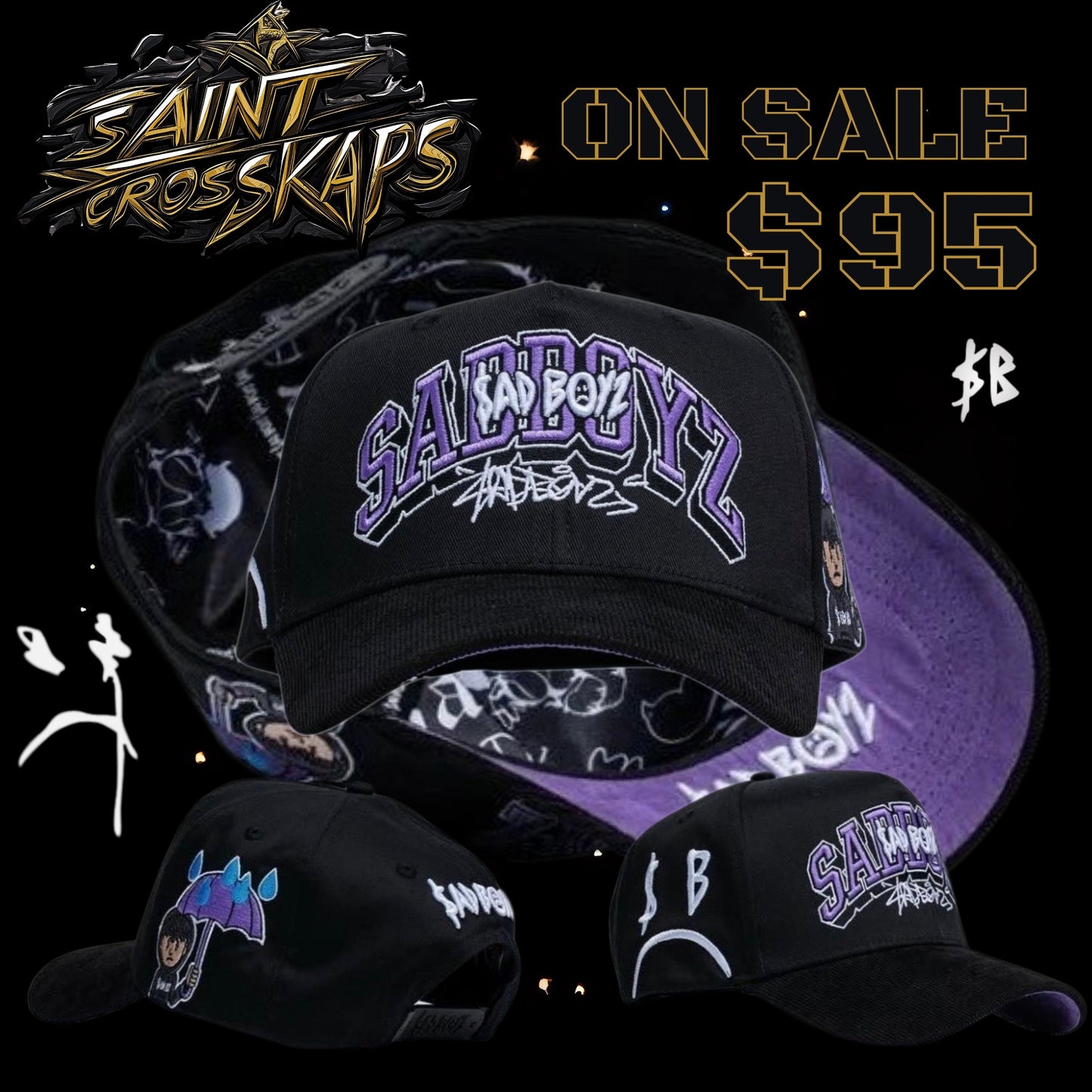 SADBOYZ Junior H BDAY Triple‑Threat Box (3 Hats + Collector Box)