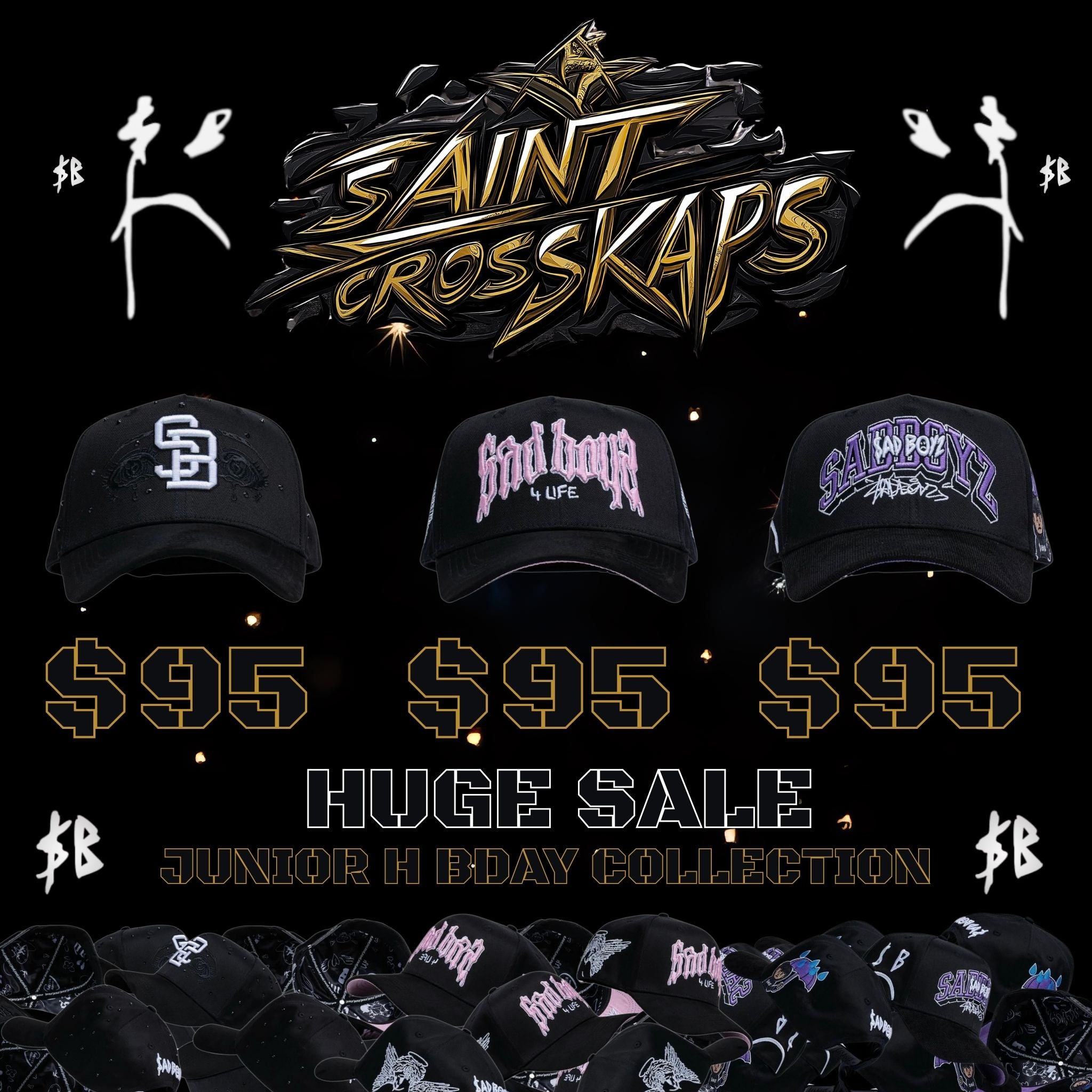 SADBOYZ Junior H BDAY Triple‑Threat Box (3 Hats + Collector
