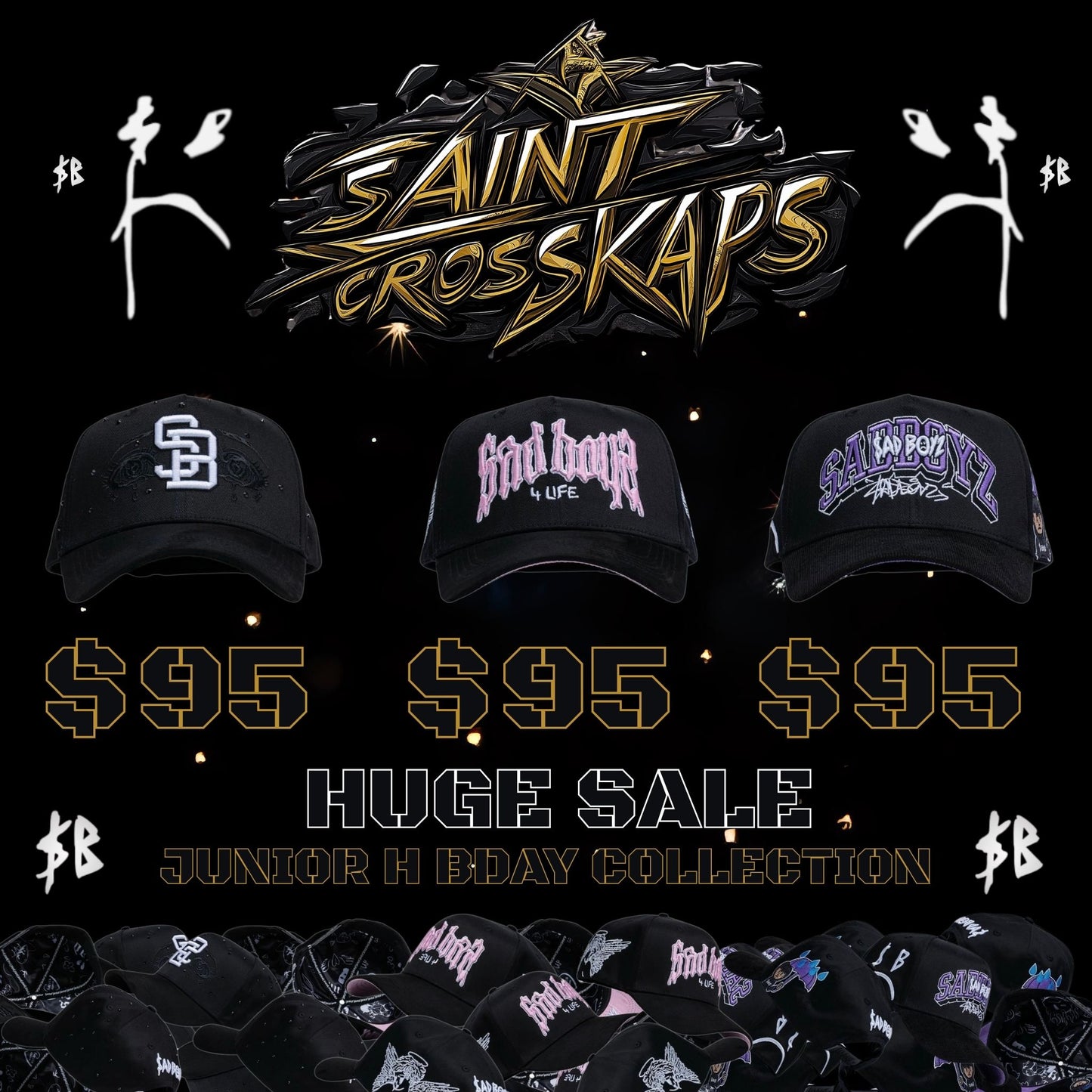 SADBOYZ Junior H BDAY Triple‑Threat Box (3 Hats + Collector Box)